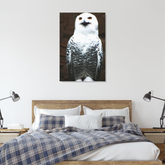 Sneeuwuil 24x36 (60x90cm) waccnm canvas afdruk (Insitu (Slaapkamer))