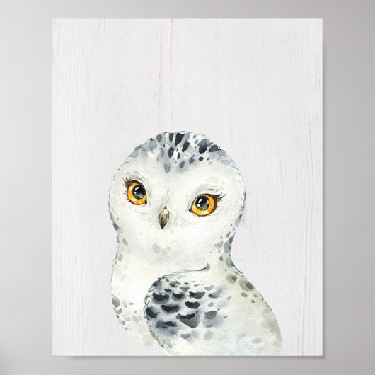 Sneeuwuil Bos Nursery Kunstprint Poster (Voorkant)