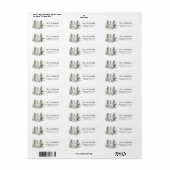 Sneeuwuil Bos Retouradres Etiket (Full Sheet)