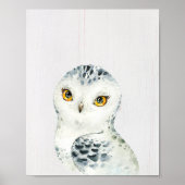 Sneeuwuil Bosland Nursery Kunstprint Poster (Voorkant)