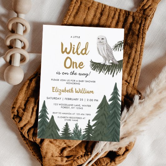 Sneeuwuil illustratie Baby shower Kaart