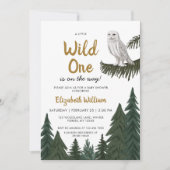 Sneeuwuil illustratie Baby shower Kaart (Voorkant)