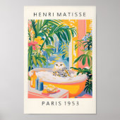 Sneeuwuil in bad Poster, grappige badkamer wand A Poster (Voorkant)