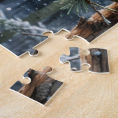 Sneeuwuil in de winter legpuzzel (Zijkant)