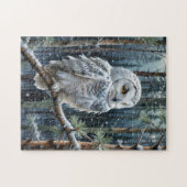 Sneeuwuil in de winter legpuzzel (Horizontaal)