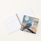 Sneeuwuil in de winter maanlicht met sneeuw vallen notitieboek (Binnen)