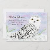 Sneeuwuil in de winter zonsondergang kleur potlood aankondiging (Voorkant)