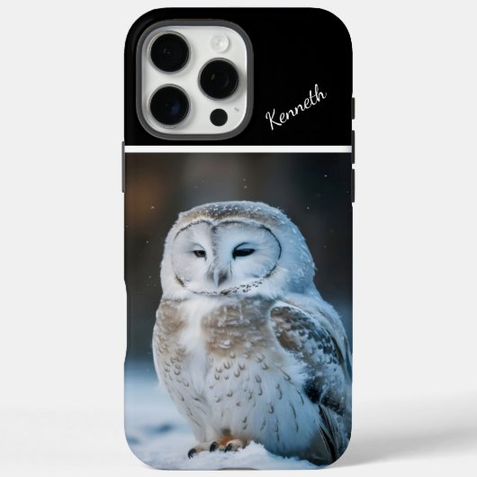 Sneeuwuil in de winteromhelzing Case-Mate iPhone case (Achterkant)