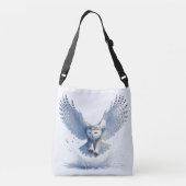 Sneeuwuil in het midden van een zwoop crossbody tas (Achterkant)