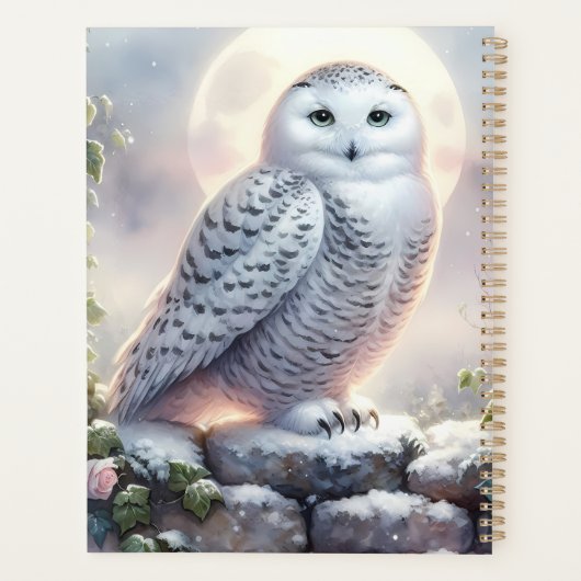 Sneeuwuil in Moonlit Winter Garden Planner (Achterkant)