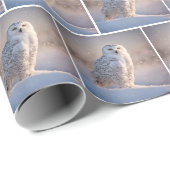 Sneeuwuil in sneeuw cadeaupapier (Rol Hoek)