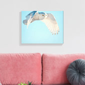 Sneeuwuil in vlucht canvas afdruk (Insitu (Woonkamer))