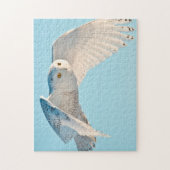 Sneeuwuil in vlucht legpuzzel (Verticaal)