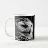 Sneeuwuil in zwart en wit koffiemok (Links)