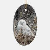 sneeuwuil keramisch ornament (Rechts)