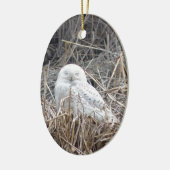 sneeuwuil keramisch ornament (Links)