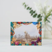 Sneeuwuil Kerstkaart Feestdagenkaart (Staand voorkant)