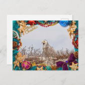 Sneeuwuil Kerstkaart Feestdagenkaart (Voorkant / Achterkant)