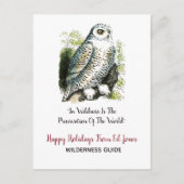 Sneeuwuil Kerstmis Feestdagenkaart (Voorkant)