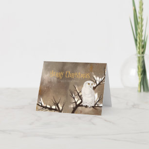 Sneeuwuil Kerstmis Kaart