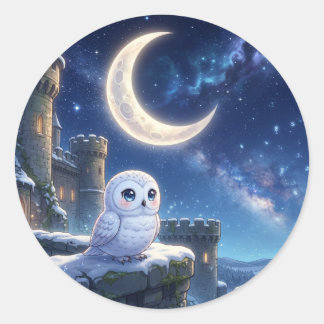 Sneeuwuil Maan Kasteel Sticker