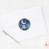 Sneeuwuil Maan Kasteel Sticker (Envelop)