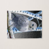Sneeuwuil met blauwe ogen legpuzzel (Horizontaal)