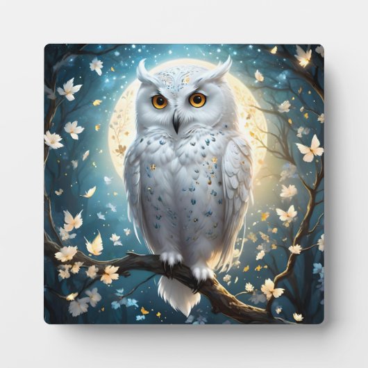 Sneeuwuil met fonkeling, fotoplaat (Voorkant)