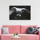 Sneeuwuil met open vleugels 24x16 (60x40cm) waccnm canvas afdruk (Insitu (Woonkamer))