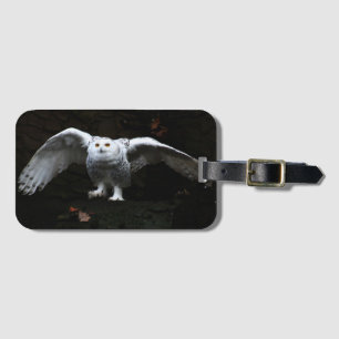 Sneeuwuil met open vleugels BC LTCNA Bagagelabel