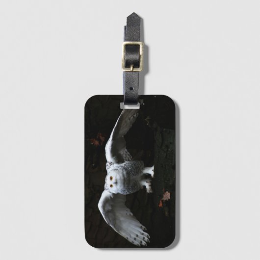 Sneeuwuil met open vleugels BC LTCNM Bagagelabel (Voorkant (verticaal))