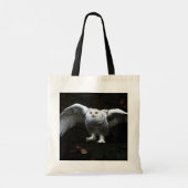 sneeuwuil met open vleugels beetje tote bag (Achterkant)