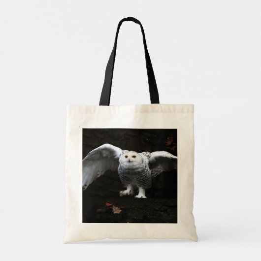 sneeuwuil met open vleugels beetje tote bag (Achterkant)