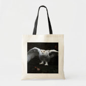 sneeuwuil met open vleugels beetje tote bag (Voorkant)
