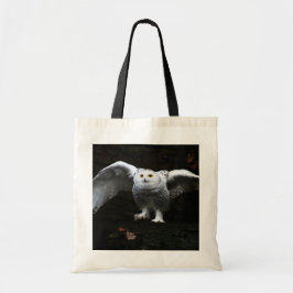 sneeuwuil met open vleugels beetje tote bag