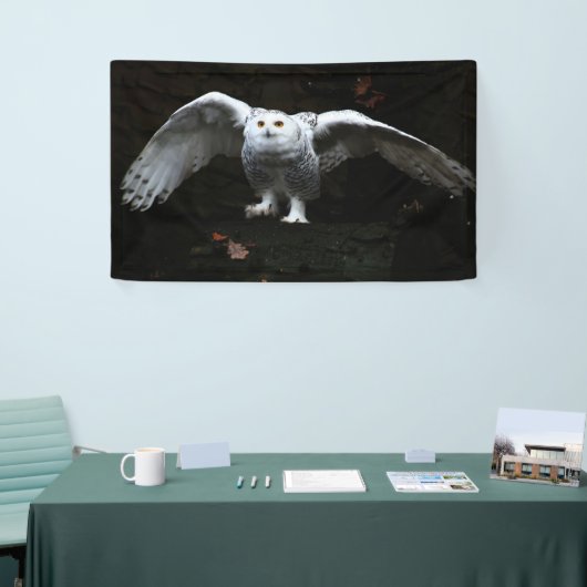 Sneeuwuil met open vleugels bnrcnm spandoek (Beurs)