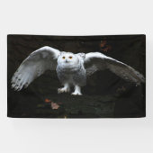 Sneeuwuil met open vleugels bnrcnm spandoek (Horizontaal)