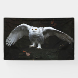 Sneeuwuil met open vleugels bnrcnm spandoek