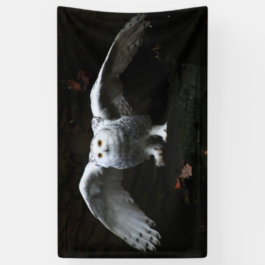 Sneeuwuil met open vleugels bnrcnm spandoek (Verticaal)