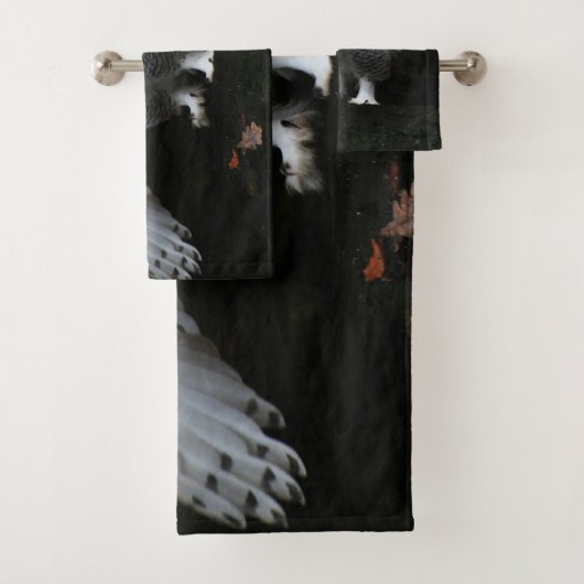 Sneeuwuil met open vleugels BTCNA Bad Handdoek (Insitu)