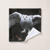 Sneeuwuil met open vleugels BTCNA Bad Handdoek (Wasdoekje)