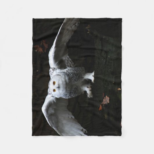 Sneeuwuil met open vleugels FBCNA Fleece Deken (Voorkant)