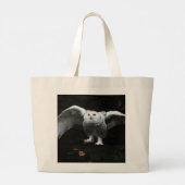 Sneeuwuil met open vleugels jtcnm grote tote bag (Achterkant)