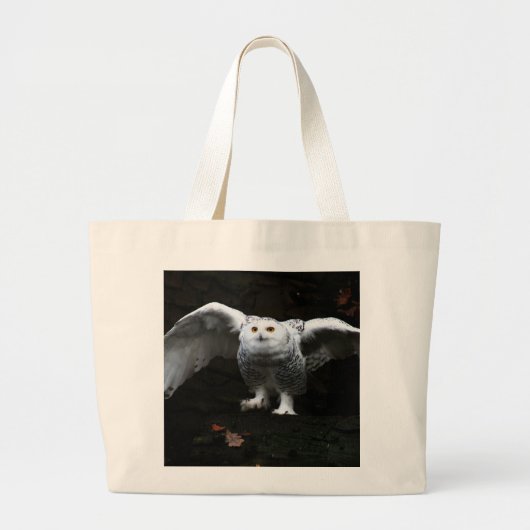Sneeuwuil met open vleugels jtcnm grote tote bag (Voorkant)
