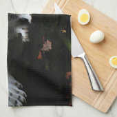 Sneeuwuil met open vleugels ktcna theedoek (Quarter Fold)