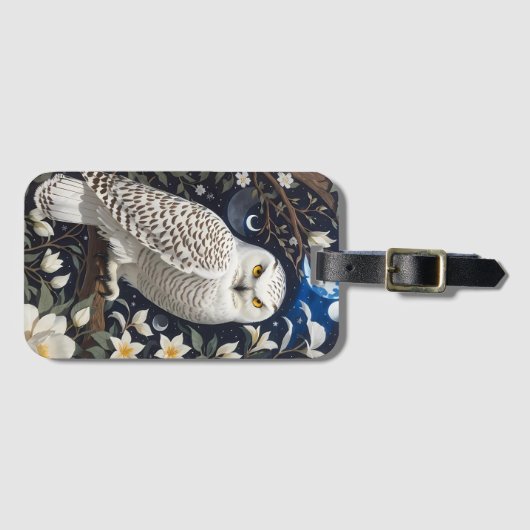 Sneeuwuil Moonlight Moonflower Bagagelabel (Voorkant (horizontaal))