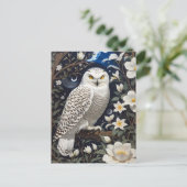 Sneeuwuil Moonlight Moonflower Briefkaart (Staand voorkant)