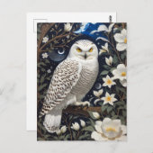 Sneeuwuil Moonlight Moonflower Briefkaart (Voorkant / Achterkant)