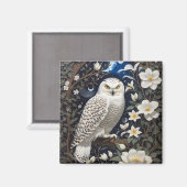 Sneeuwuil Moonlight Moonflower Magneet (Voorkant / Achterkant)