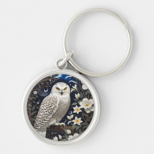 Sneeuwuil Moonlight Moonflower Sleutelhanger (Voorkant)